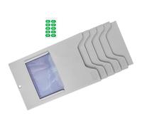 SHINEOFI 2 Pezzi Porta Schede da Parete, Espositore per Carte, 5 Scomparti, Plastica, Montaggio a Parete, per Gestione Inventario in Ufficio e Magazzino