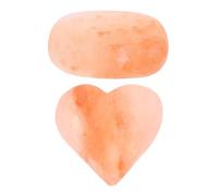 SHINEOFI 2 Pezzi Sapone Naturale Esfoliante al Sale Minerale Himalayano Forma Cuore e Ovale per Massaggio Corpo, Delicato senza Profumo, per Spa e Pulizia Viso