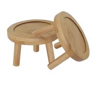 SHINEOFI 2 pezzi Sottovaso in Bamboo per Vasi da Fiori Interni ed Esterni Supporto Rotondo Portatile per Piante e Succulente Aiuta a Mantenere Pulito e Ordinato lo Spazio