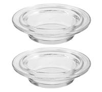 SHINEOFI 2 Pezzi Vaschetta per Cera Riscaldante in Vetro Rotonda da 119mm, Riutilizzabile Design Minimalista a Forma di Cappello, per Aromaterapia