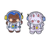 SHINEOFI 2 Pz Spilla Creativa Perno Spaziale Smalto Per Zaino Spilla Smaltata Da Astronauta Distintivi Delle Giacche Dei Cartoni Animati Bavero Divertente Spilla Astronauta Mini Acciaio
