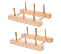 SHINEOFI 2 Pz Supporto in Legno per Filo da Cucire Filo Forte per Cucire tenuto Ciotole di Filato all'Uncinetto Coperchio cremagliera Fili portafilo Resistente portabobina in Legno di Legno