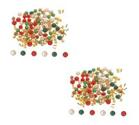 SHINEOFI 2 Set Bottoni con Rivetti di Perle Semicircolari Accessori Decorativi per Borse Collane Girocollo per Donne Orecchini con Rivetti Scarpe Abbellimenti Borchie 60 Pezzi * 2