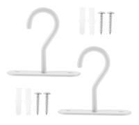 SHINEOFI 2 Set Ganci per Piante da Soffitto e Parete in Bianco Viti e Tasselli Supporti Compatti per Appendere Fioriere Lanterne e Decorazioni Leggere Interno ed Esterno