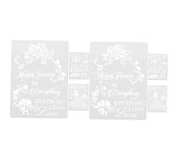 SHINEOFI 2 Set Modello Vuoto Griglia Disegno Pittura Stencil Pennelli per Decorare Stencil A Foglia per Dipingere Bianca Animale Domestico di Protezione Dell'ambiente 3 Fogli * 2