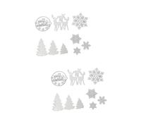 SHINEOFI 2 Set Natale Morire Ornamenti Taglio Fabbricazione Fustellatrice Fustellatrici Stampini per Fustelle in Metallo Fustelle Natalizie in Metallo Acciaio al Carbonio Silver 9 Pezzi * 2