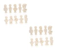 SHINEOFI 2 Set Piccola Statua in Gesso Busto Statua Fioriera Busto Mini Busto Scultura Decorazione della Statua Scultura Reggilibri Scultura di Figura Bianca Malta 10 Pezzi*2