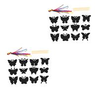 SHINEOFI 2 Set Pittura A di Farfalla Decorazioni per Feste di Compleanno Fatate Molla di Carta da Grattare Arcobaleno Mestiere di Farfalla Cartoncino 12 Pezzi * 2