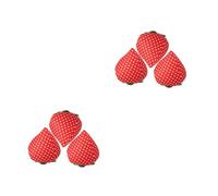 SHINEOFI 2 Set Puntaspilli da Cucire Spillo Filato Confortevole Tessuto Trapuntato Puntaspilli alla Fragola Perno Arte Infila Ago Porta Spilli da Cucito Macchina Cotone Rosso 3 Pezzi * 2