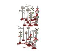 SHINEOFI 2 Set Semafori Miniature Cartelli Ferroviari e Pali Elettrici per Diorami e Accessori Modellismo Educativi