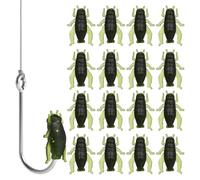 SHINEOFI 20 Pezzi Esche Artificiali per Pesca in PVC Leggere e Facili da Trasportare, Esca Morbida a Forma di Grillo per Pesca in Laghi e Torrenti