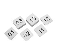 SHINEOFI 20 Pezzi Etichette Numerate Adesive in Acrilico Argento per Porta | Targhette Quadrate Autoadesive, Stampa Consecutiva 01-20, Uso Ufficio Esterno, Identificazione Chiara