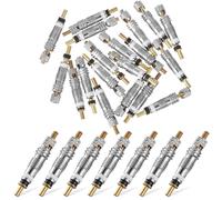 SHINEOFI 20 Pezzi Nucleo Valvola Bici Sostituibile per Pneumatici, Argento | Rame, Sostituzione Rapida, per Meccanici e Ciclisti, Manutenzione Officina, Valvole e Gomme