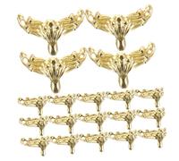 SHINEOFI 20 Pezzi Sedile Dorato Piccolo Gambe Piedini Regolabili Decorativo Arredamento Gamba Legno Duro Basi Per Mobili Angoli Della Custodia Protettiva Lega Di Zinco D'oro