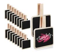 SHINEOFI 20 piccole clip da lavagna, piccole etichette da appendere con clip, etichetta alimentare su lavagne, con supporto, cartellini per prezzi, cartoni animati, mini clip di chiusura in legno