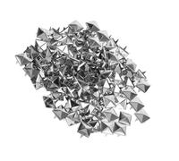 SHINEOFI 200 Borchie Quadrate Piramidali a 4 Ganasce da 12 MM in Metallo Argentato Rivetti Fai da Te per Abbigliamento Punk Cinture Scarpe Borse e Collari per Animali Accessori