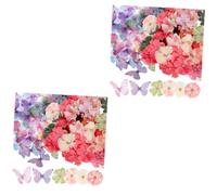 SHINEOFI 200 Pz Farfalle Doppio Colori Misti + Fiori Colori Misti 50 Pezzi Decorazioni Feste addobbi Feste Fiori Artificiali di Girasoli Decorazioni Artigianali Fai da Te Fiore Garza