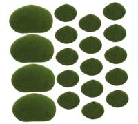 SHINEOFI 20pezzi Pietra Muschiosa Finta Decorazione Palline Muschio Verde Ricoperte Rocce Muschio Artificiale per Composizioni Floreali e Giardini delle Fate