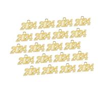 SHINEOFI 25 Pezzi 2024 pendente Ciondolo ciondoli numero fai da te primo gioielli gioglielli ciondoli per la realizzazione di collane fascino del anno 2024 lega Golden