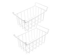 SHINEOFI 2pezzi Cestelli in Filo Metallico Impilabili Per Congelatore Contenitori Per Alimenti Con Manici Per Carne Organizer Salvaspazio Per Congelatore e Frigorifero