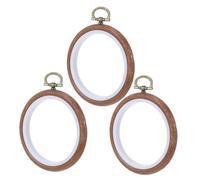 SHINEOFI 3 Pezzi Cerchi per Ricamo Finto Legno Telaio per Accessori per Cucito e Progetti Creativi DIY per Principianti e Attività