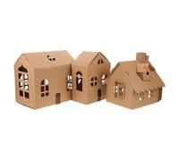 SHINEOFI 3 Pezzi Giocattoli Carta Assemblati Per Materiale Fai Da Te Mini Casa Per Casa Cartone Per Materiali Per La Costruzione Case Delle Vernice Per Casa