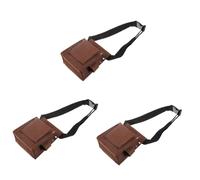 SHINEOFI 3 Pezzi marsupio con tasca con borchie borsa borse per utensili portatile piccolo piccola cintura porta attrezzi marsupio porta attrezzi fibra chimica Light Brown