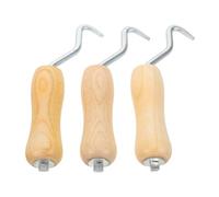 SHINEOFI 3 Pezzi Steel Bar Tie Tool With Wooden Handle Manual Rebar Wire Twisting Tool For Concrete Construction Heavy-duty Rebar For Efficient And Precise Wire Binding