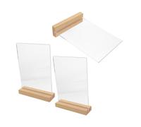 SHINEOFI 3 Pezzi Supporto Menu Tavolo in Acrilico con Base in Verticali Portamenu Resistente e Facile per Ristoranti Uffici e Eventi