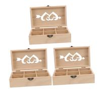 SHINEOFI 3 Pz Scatola da Cucito in Legno scatole portaoggetti Storage Box Astuccio Stitch Astuccio Stich Mini Cestino di Corda Supporto per lavori di Cucito Custodia degli Aghi di Legno