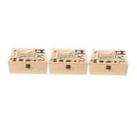 SHINEOFI 3 Pz Scatola da Cucito in Legno Tavolo della Macchina da Cucire Macchina da Cucire per Cesto di Vimini Attrezzo Kit Tintura Cravatta Orlare Intrecciata Coperchio di Legno