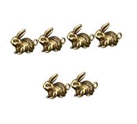 SHINEOFI 3 Set Ciondolo Coniglio Collane Perline Distanziatrici Coniglietto Ornamento Di Borsa Perline Di Coniglio in Metallo Ciondolo Chiave Ciondolo Portachiavi Zodiaco Rame 2 Pezzi * 3