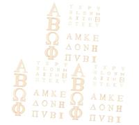 SHINEOFI 3 Set Decorazione Di Lettere Greche Decorazioni Tiglio Alfabeto Incompiuto Ritagli Artigianato Lettera Alfabeti Per Lettere Greche in Legno Di Legno 72 Pezzi * 3