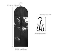 SHINEOFI 3 set Sacchetti Porta Extension Capelli Antipolvere in Non con Gancio Nero Custodia Salvaspazio con Chiusura Zip per Conservazione e Protezione Parrucche e Extension per Armadio e