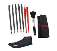 SHINEOFI 3 Set Strumento di Raschiatura Kit per Unghie Strumenti di Pittura Art Pittura A Stilo Pennello per Dipingere Penelli Penne per Schizzi Penne Artigianali Lega 10 Pezzi * 3