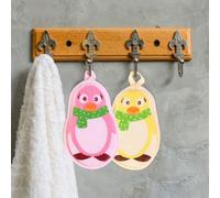 SHINEOFI 3 Spugne da Bagno per Bambini, Spugne da Bagno a Forma di Pinguino per Bambini, Colori Assortiti, Cotone, Palline da Bagno per Baby Shower, Articoli Essenziali per Il Bagno
