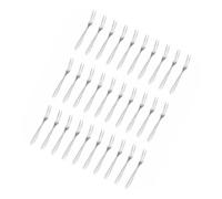 SHINEOFI 30 pezzi Forchettine per Frutta in Acciaio Inossidabile Forchette Due Punte Riutilizzabili per Dessert Antipasti e Party Resistenti e Facili da Pulire per Natale Matrimoni e