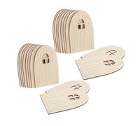 SHINEOFI 30 Pezzi Mini Porte Legno Non Verniciate per Case delle Fate Accessori per Kit Creativo Diy per Decorazioni e Feste