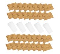 SHINEOFI 30 Set Mini Buste Kraft con Fermaglio e Biglietti Buste Piccole Rigide per Inviti Matrimonio Compleanno Festa e Eventi Te