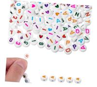 SHINEOFI 300 Pezzi Perline Acriliche Colorate Piatte con Lettere e Numeri Perline Allentate per Creazione Braccialetti e Collane Fai da Te Mix per Decorazioni Artigianali