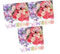 SHINEOFI 300 Pz Farfalle Doppio Colori Misti + Fiori Colori Misti 50 Pezzi Decorazioni di Farfalle per La Casa Fiori all'Uncinetto Vestito Decorazione Farfalla Floreale Panno di Seta