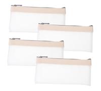 SHINEOFI 4 pezzi Astucci Trasparenti in Tpu per Cancelleria e Monete Grande Capacità Zip Resistente Leggeri e Durevoli per Studenti e Ufficio