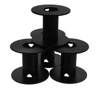 SHINEOFI 4 Pezzi Bobina Vuota per Cavo in Plastico Nero, Rocchetto Cilindrico Compatto e Versatile per Avvolgere Filo da Saldatura e Fili da Pesca, per Casa e Officina
