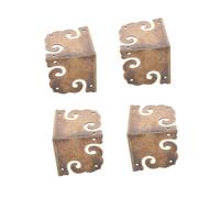 SHINEOFI 4 Pezzi Brass Corner Protectors in Vintage Finish Metal Edge Guards For Wooden Boxes And Tables Corrosion Resistant Decorative Furniture Guards With Easy Installation