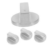 SHINEOFI 4 Pezzi della stufa a gas accessori cucina sostituzione delle manopole di controllo sostituzione manopole forno Sostituzione stufa elettrica Lega di zinco Silver