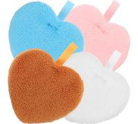 SHINEOFI 4 Pezzi Dischetti in Cotone Traspirante a Forma di Cuore Struccanti Lavabili Colore Casuale per Applicazione Make-up e Uso Quotidiano nel Boudoir
