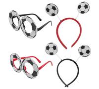 SHINEOFI 4 Pezzi Fascia per Chioma Occhiali in Plastica per Festa Mondiale, Accessorio Versatile e Unico a Tema Calcio per Appassionati Durante Eventi Sportivi e Feste di Squadra