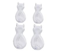 SHINEOFI 4 pezzi Ganci Adesivi da Parete Forma di Coda di Gatto Trasparenti Appendini Decorativi Autoaderenti per Cappotti Chiavi e Accessori per Camera Bagno e Cucina