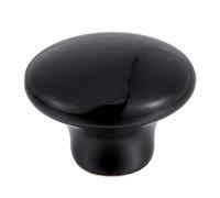 SHINEOFI 4 Pezzi in ceramica rotonda Opaco manopole armadietti pomelli per armadio monoforo dei cassetti Manopole della porta in ceramica del mobile Nero