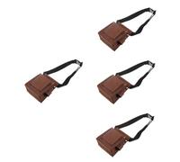 SHINEOFI 4 Pezzi marsupio con tasca con borchie utensili Cinghie Cintura degli strumenti di costruzione cintura da carpentiere cintura degli attrezzi da falegname fibra chimica Light Brown